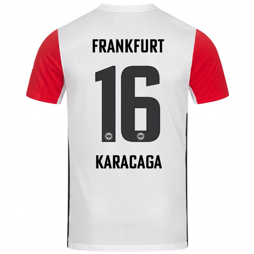 Férfi Labdarúgás Tom Karacaga #16 Fehér Piros Hazai Jersey 2024/25 Mez Póló Ing