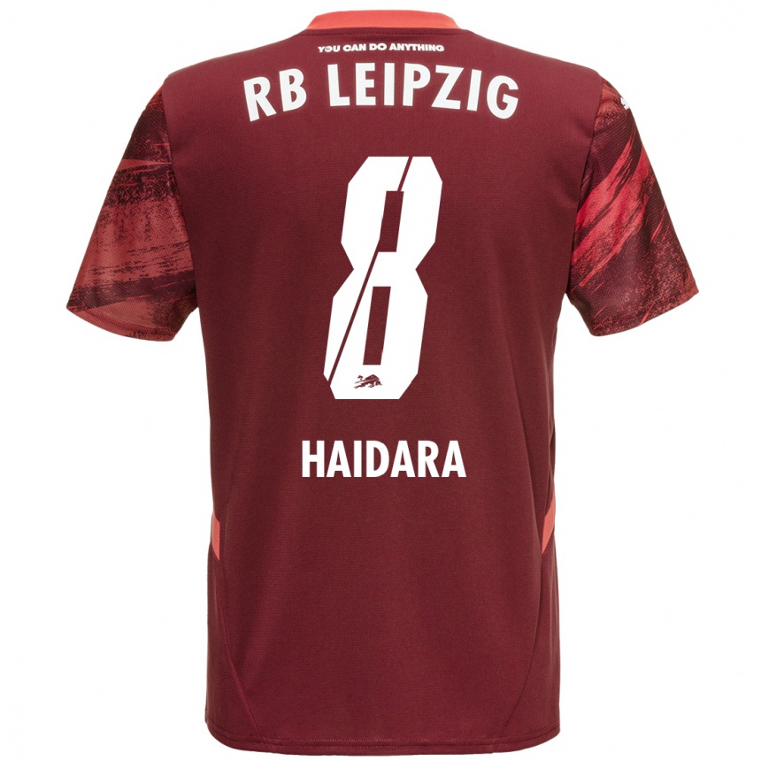 Férfi Labdarúgás Amadou Haidara #8 Burgundia Idegenbeli Jersey 2024/25 Mez Póló Ing