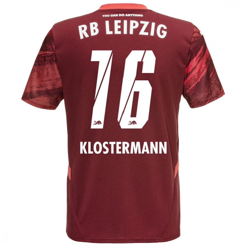 Férfi Labdarúgás Lukas Klostermann #16 Burgundia Idegenbeli Jersey 2024/25 Mez Póló Ing