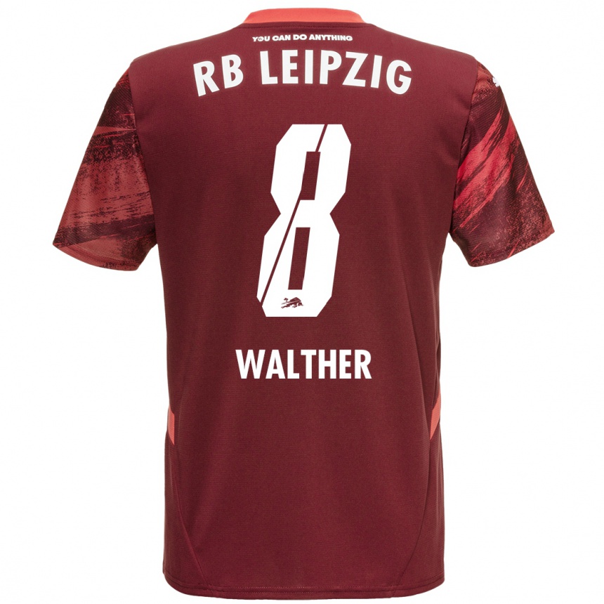 Férfi Labdarúgás Kofi Walther #8 Burgundia Idegenbeli Jersey 2024/25 Mez Póló Ing