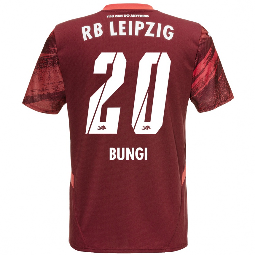 Férfi Labdarúgás Joyeux Masanka Bungi #20 Burgundia Idegenbeli Jersey 2024/25 Mez Póló Ing