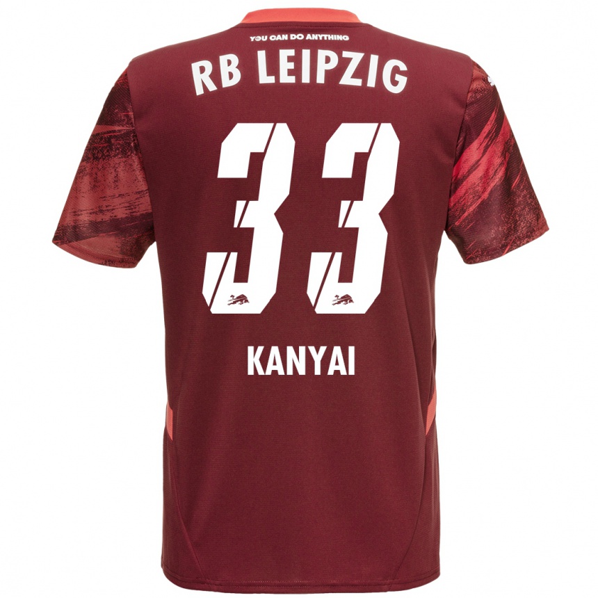 Férfi Labdarúgás Janos Kanyai #33 Burgundia Idegenbeli Jersey 2024/25 Mez Póló Ing