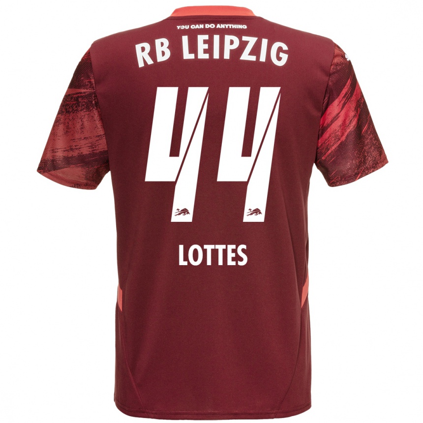 Férfi Labdarúgás Benjamin Lottes #44 Burgundia Idegenbeli Jersey 2024/25 Mez Póló Ing