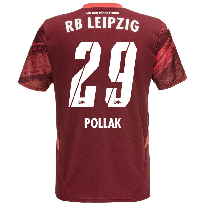 Férfi Labdarúgás Julia Pollak #29 Burgundia Idegenbeli Jersey 2024/25 Mez Póló Ing