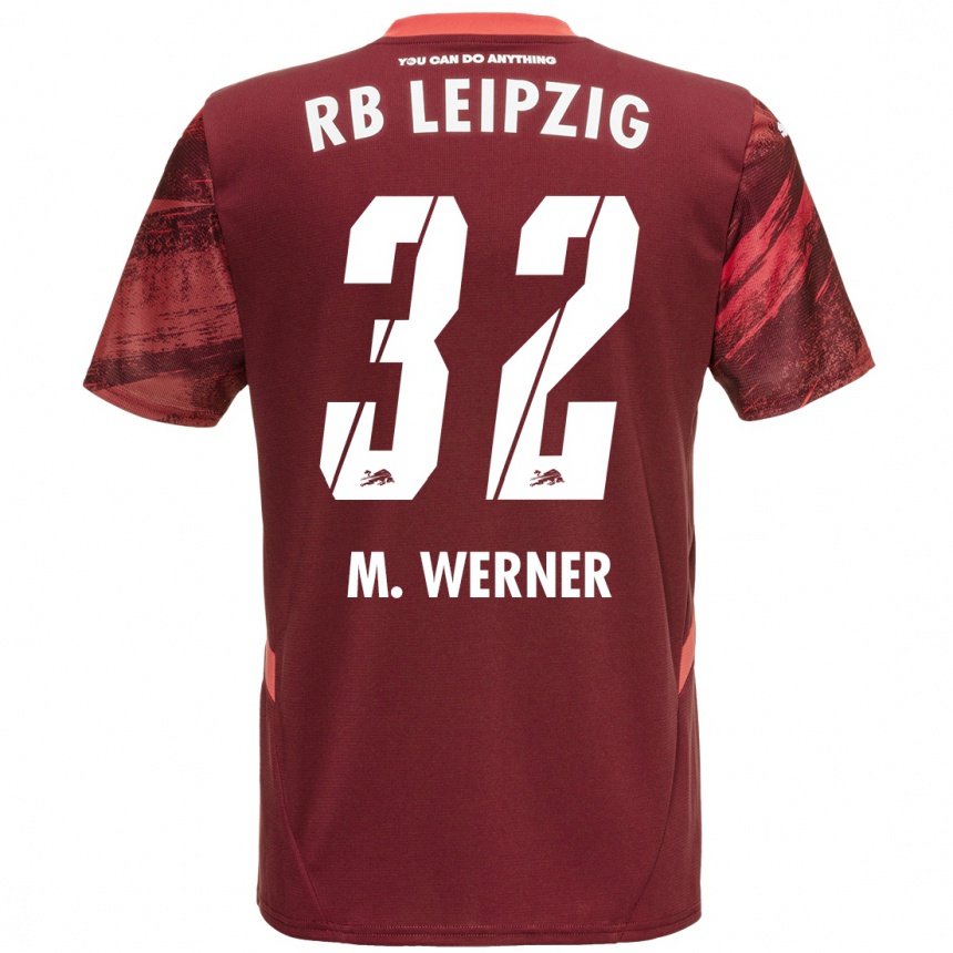 Férfi Labdarúgás Mia Werner #32 Burgundia Idegenbeli Jersey 2024/25 Mez Póló Ing