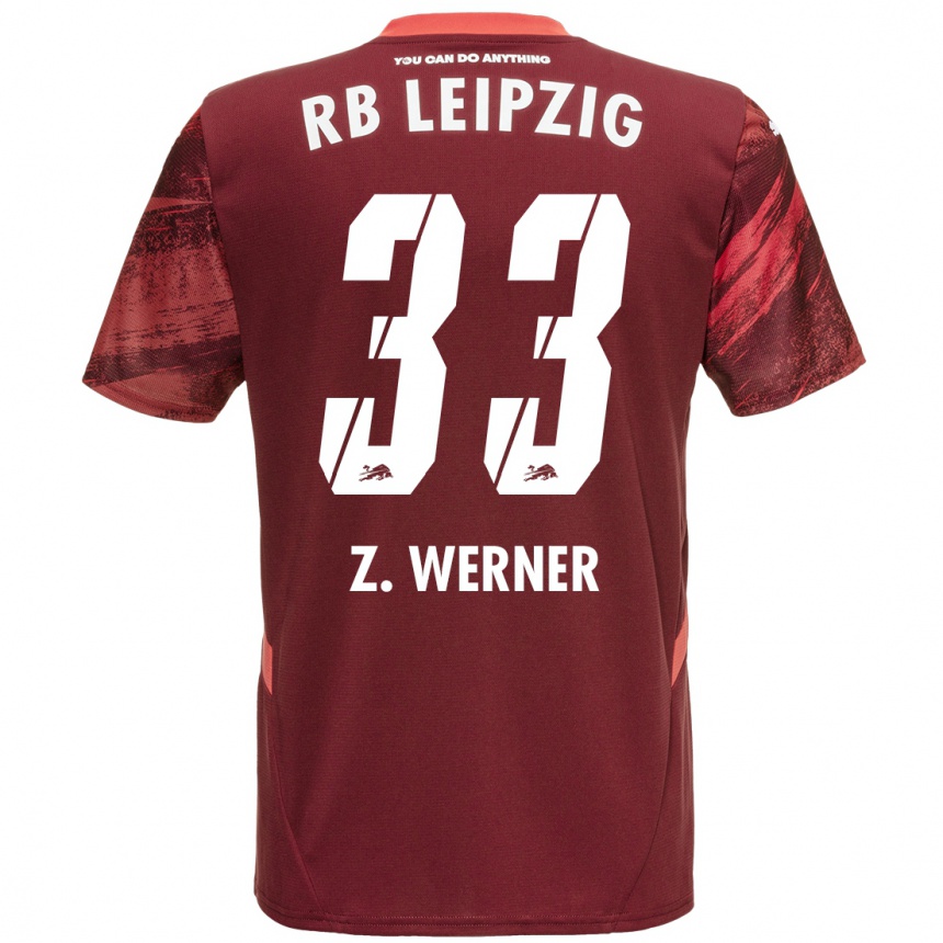 Férfi Labdarúgás Zoé Werner #33 Burgundia Idegenbeli Jersey 2024/25 Mez Póló Ing