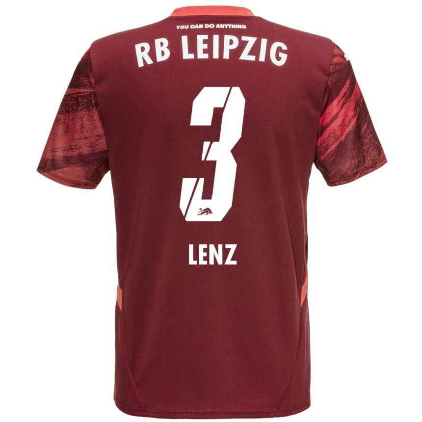 Férfi Labdarúgás Christopher Lenz #3 Burgundia Idegenbeli Jersey 2024/25 Mez Póló Ing