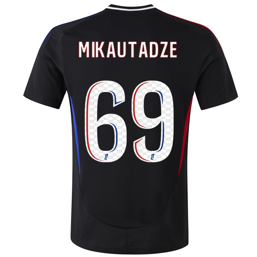 Férfi Labdarúgás Georges Mikautadze #69 Fekete Idegenbeli Jersey 2024/25 Mez Póló Ing