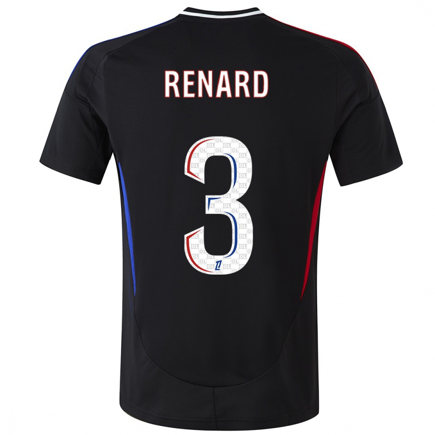 Férfi Labdarúgás Wendie Renard #3 Fekete Idegenbeli Jersey 2024/25 Mez Póló Ing