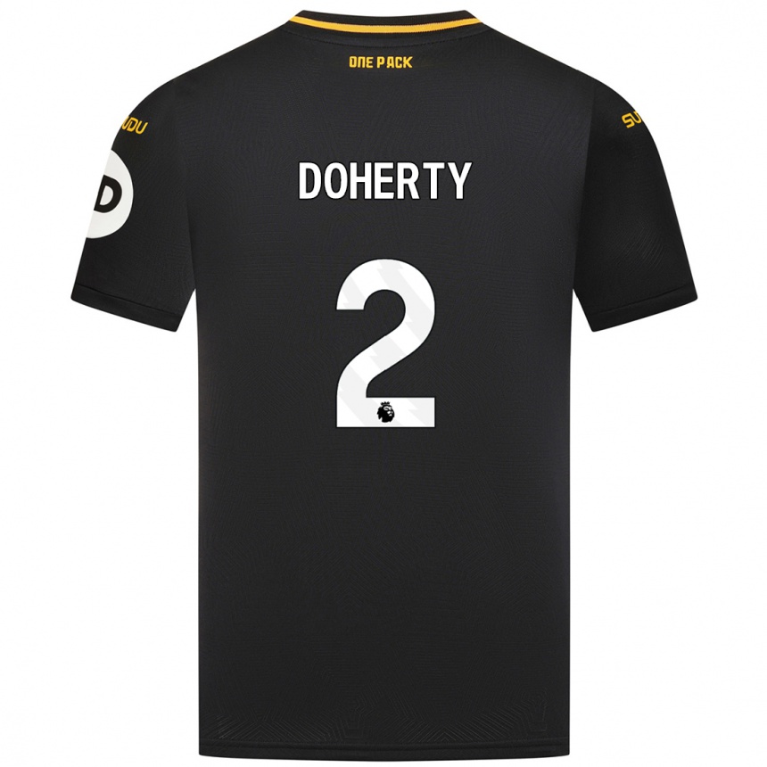 Férfi Labdarúgás Matt Doherty #2 Fekete Idegenbeli Jersey 2024/25 Mez Póló Ing