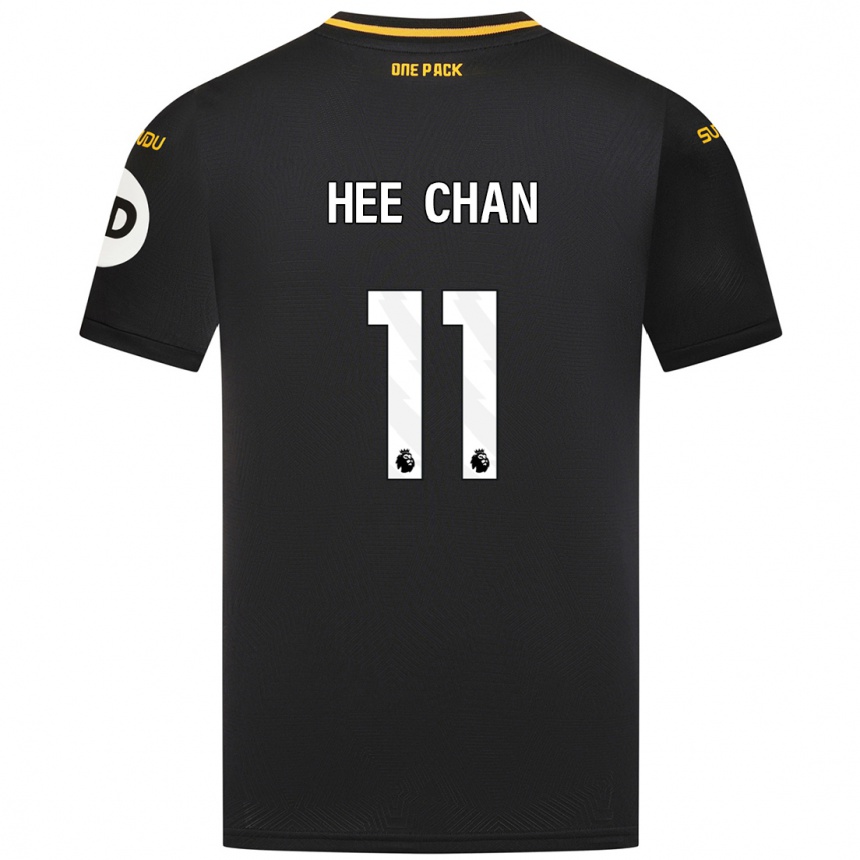 Férfi Labdarúgás Hee-Chan Hwang #11 Fekete Idegenbeli Jersey 2024/25 Mez Póló Ing