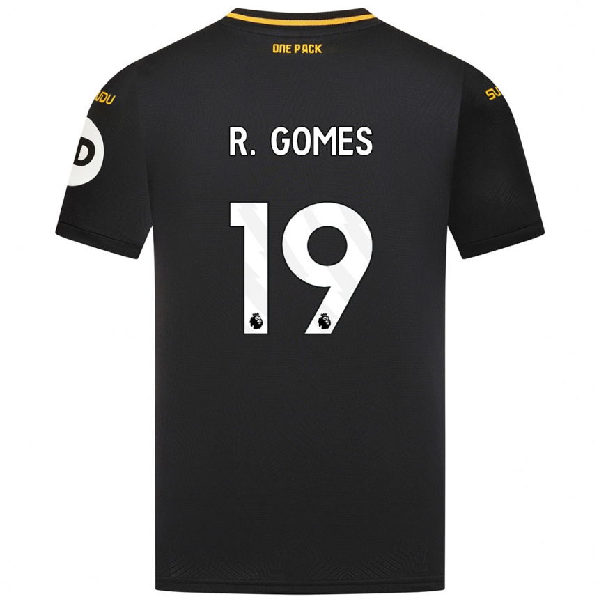 Férfi Labdarúgás Rodrigo Gomes #19 Fekete Idegenbeli Jersey 2024/25 Mez Póló Ing