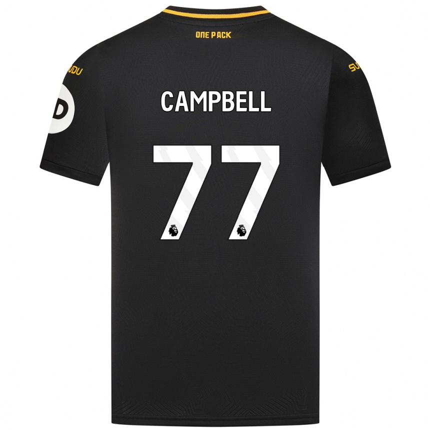 Férfi Labdarúgás Chem Campbell #77 Fekete Idegenbeli Jersey 2024/25 Mez Póló Ing