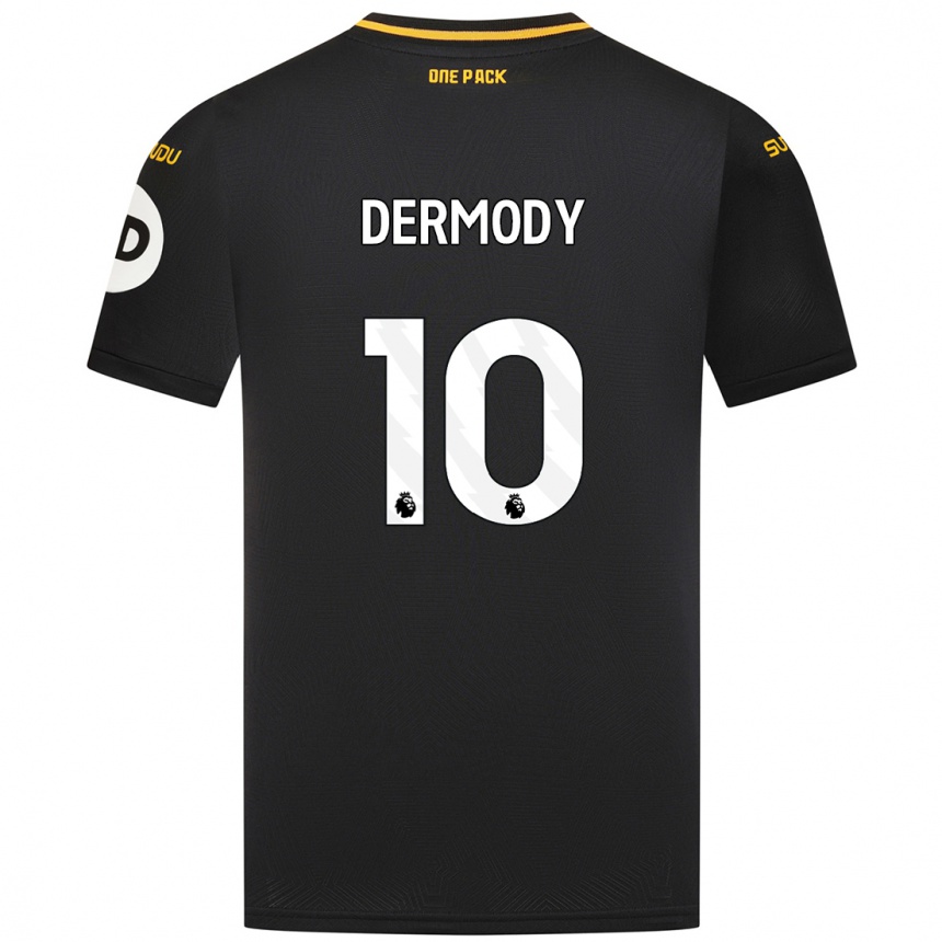 Férfi Labdarúgás Helen Dermody #10 Fekete Idegenbeli Jersey 2024/25 Mez Póló Ing