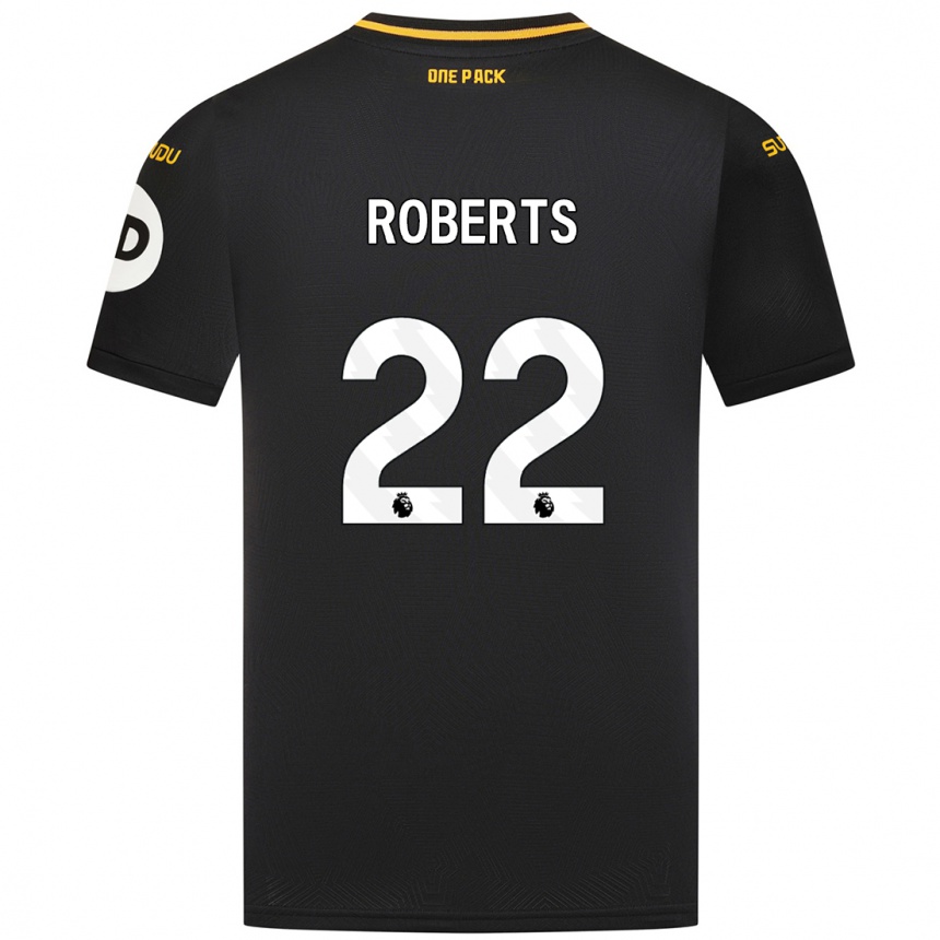 Férfi Labdarúgás Beth Roberts #22 Fekete Idegenbeli Jersey 2024/25 Mez Póló Ing