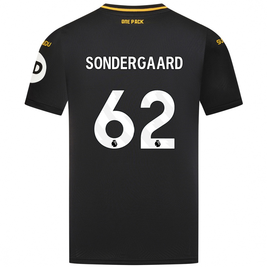 Férfi Labdarúgás Andreas Sondergaard #62 Fekete Idegenbeli Jersey 2024/25 Mez Póló Ing