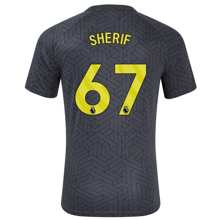 Férfi Labdarúgás Martin Sherif #67 Fekete Sárga Idegenbeli Jersey 2024/25 Mez Póló Ing