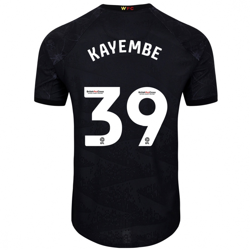 Férfi Labdarúgás Edo Kayembe #39 Fekete Fehér Idegenbeli Jersey 2024/25 Mez Póló Ing