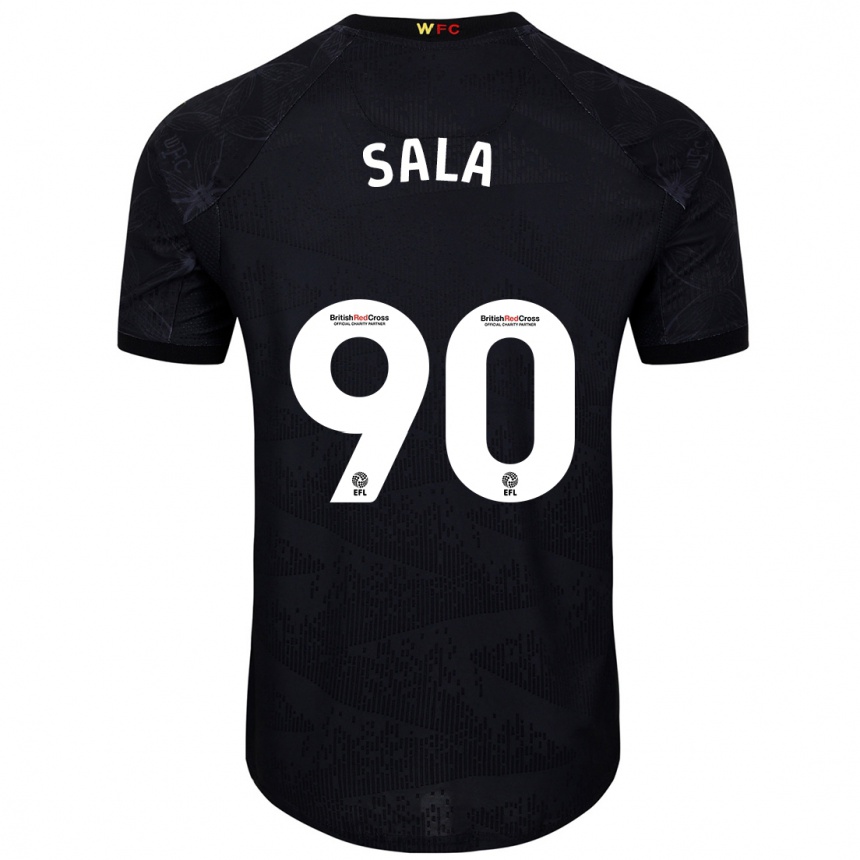 Férfi Labdarúgás Joel Sala #90 Fekete Fehér Idegenbeli Jersey 2024/25 Mez Póló Ing