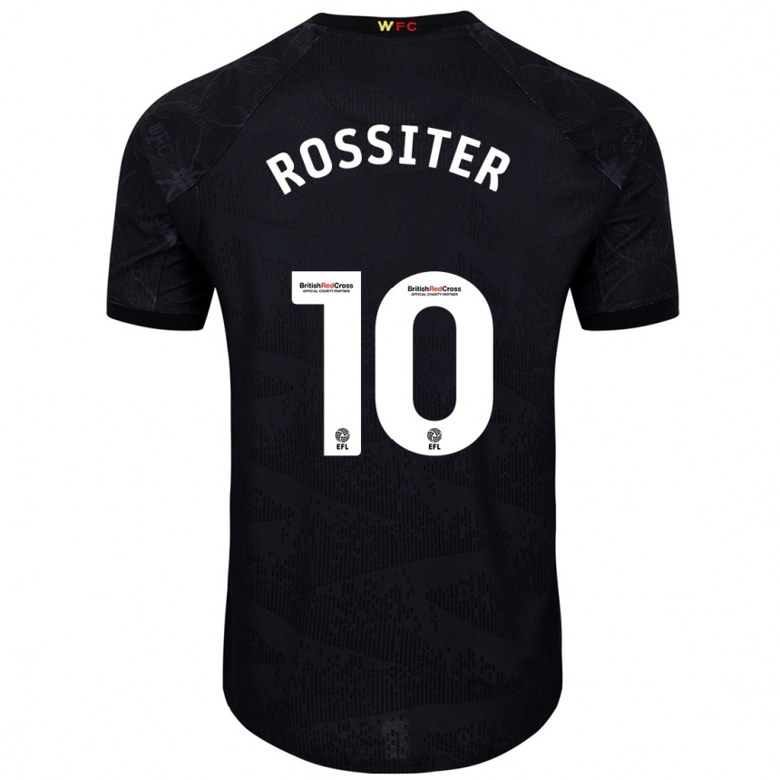 Férfi Labdarúgás Annie Rossiter #10 Fekete Fehér Idegenbeli Jersey 2024/25 Mez Póló Ing