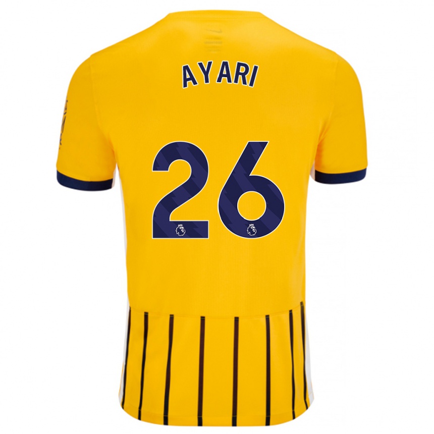 Férfi Labdarúgás Yasin Ayari #26 Arany Kék Csíkos Idegenbeli Jersey 2024/25 Mez Póló Ing