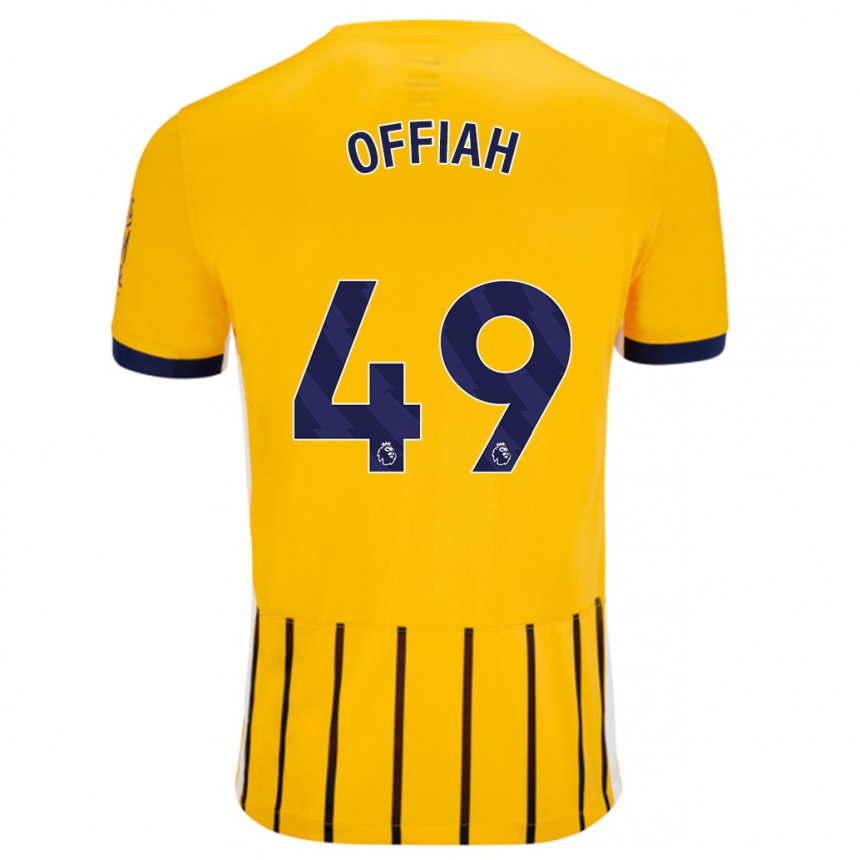 Férfi Labdarúgás Odel Offiah #49 Arany Kék Csíkos Idegenbeli Jersey 2024/25 Mez Póló Ing