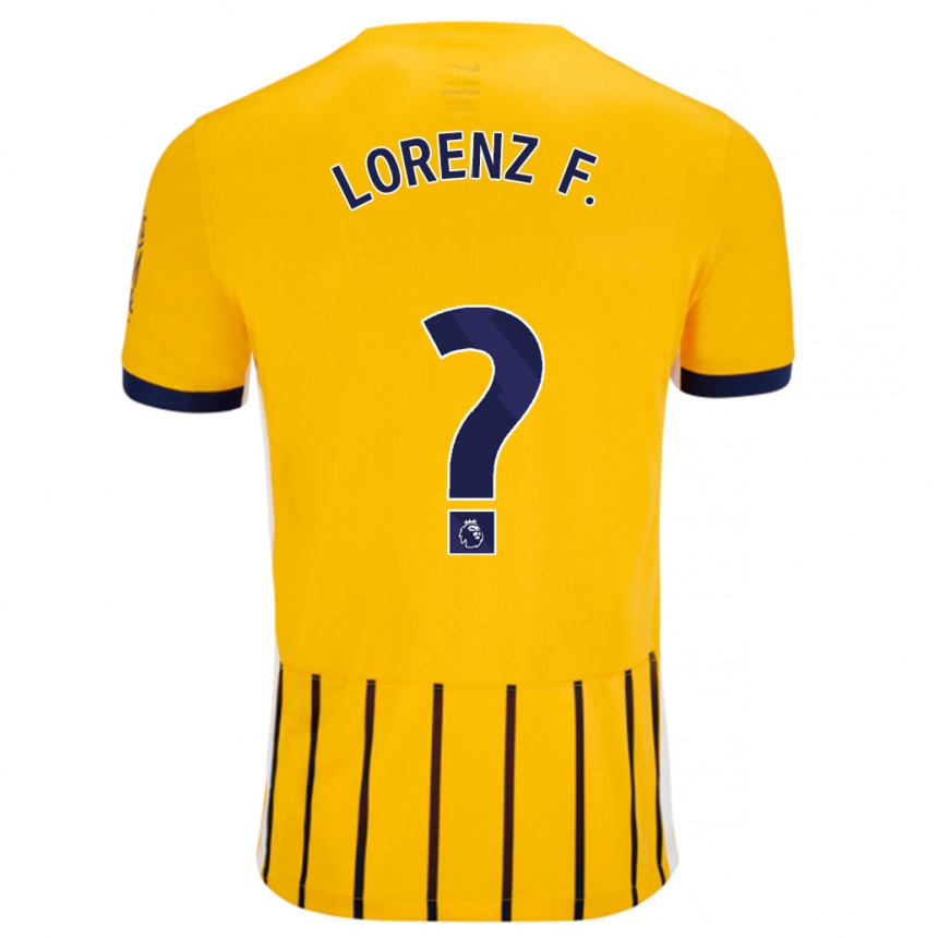 Férfi Labdarúgás Lorenz Ferdinand #0 Arany Kék Csíkos Idegenbeli Jersey 2024/25 Mez Póló Ing