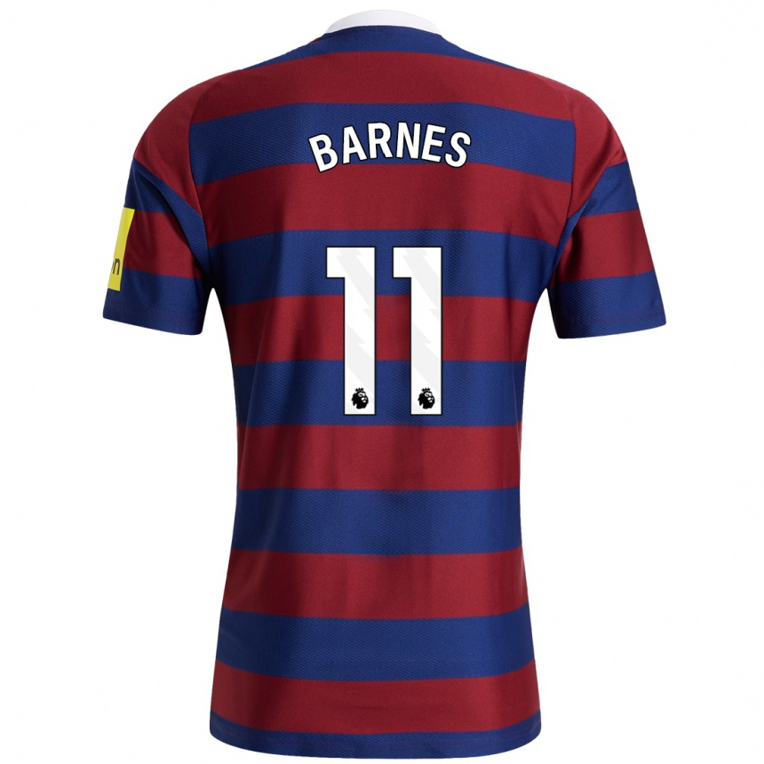 Férfi Labdarúgás Harvey Barnes #11 Bordó Sötétkék Idegenbeli Jersey 2024/25 Mez Póló Ing