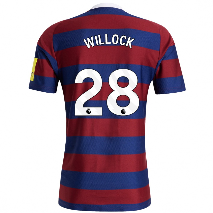 Férfi Labdarúgás Joe Willock #28 Bordó Sötétkék Idegenbeli Jersey 2024/25 Mez Póló Ing