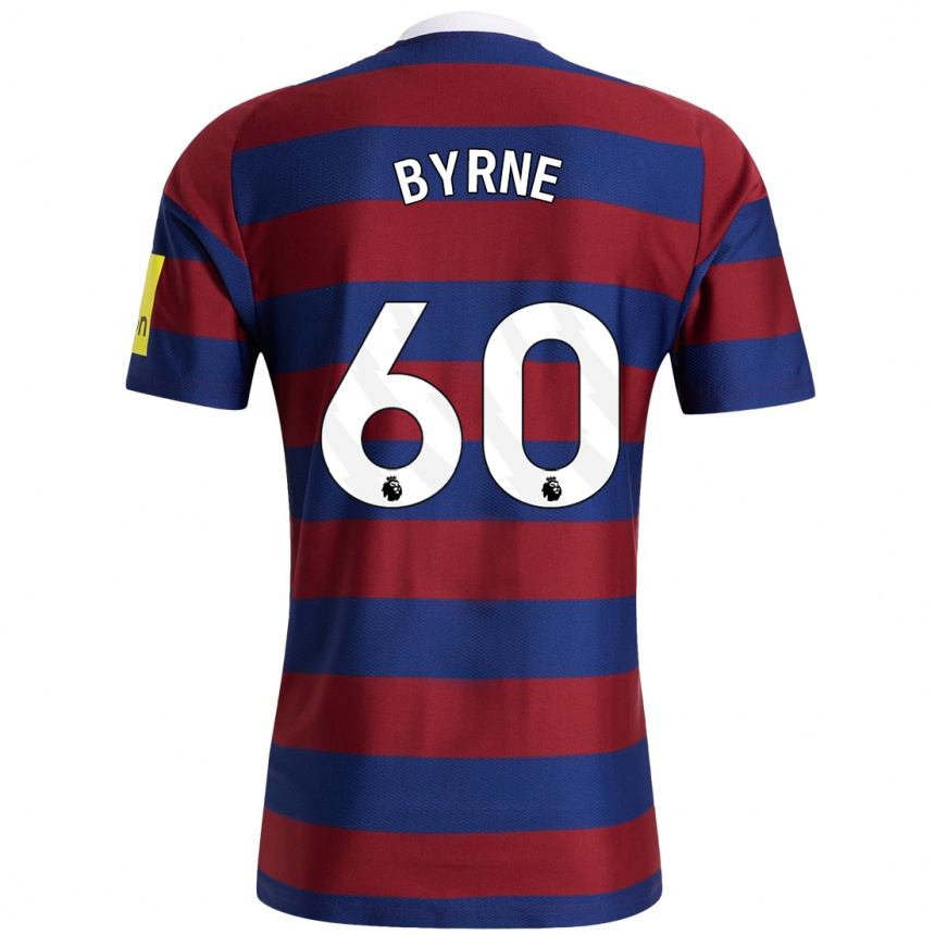 Férfi Labdarúgás Reece Byrne #60 Bordó Sötétkék Idegenbeli Jersey 2024/25 Mez Póló Ing