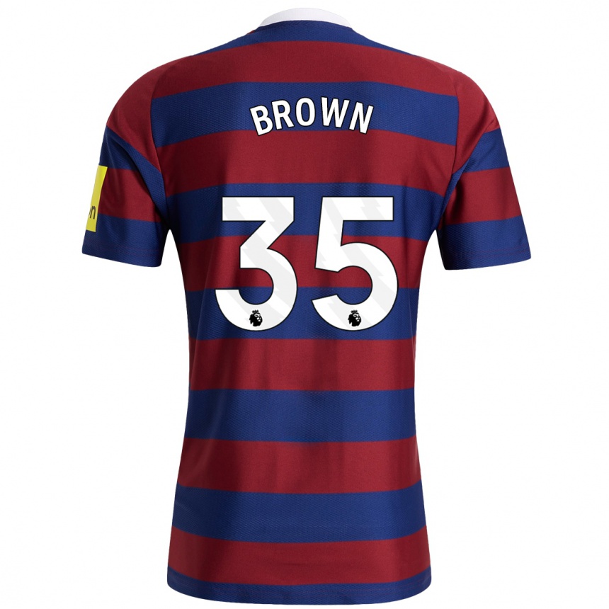 Férfi Labdarúgás Will Brown #35 Bordó Sötétkék Idegenbeli Jersey 2024/25 Mez Póló Ing