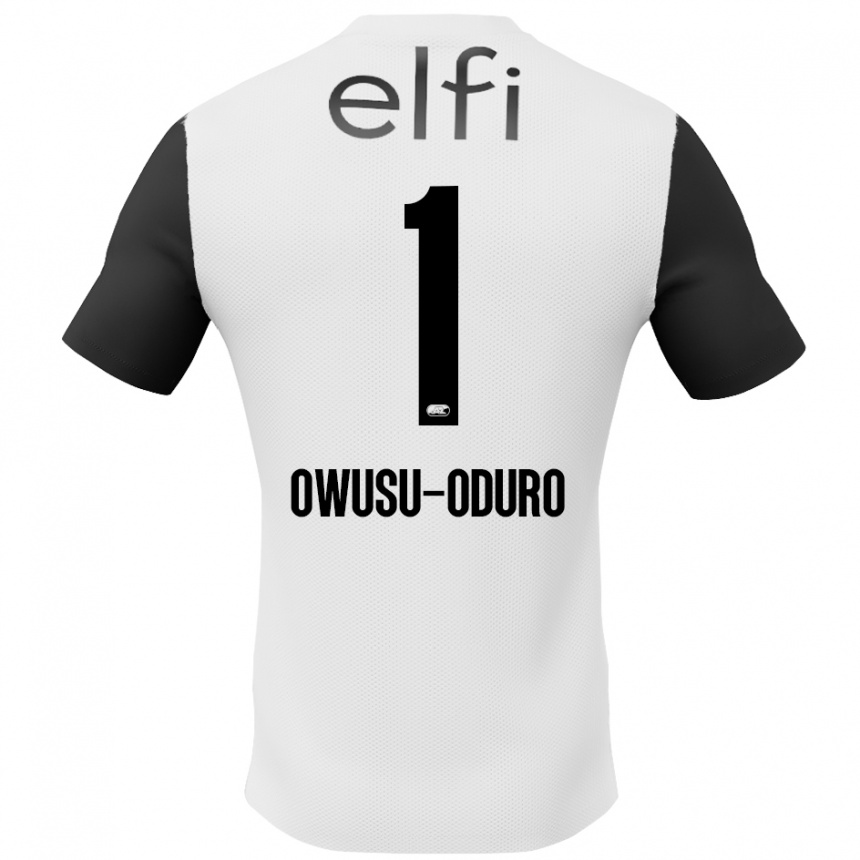 Férfi Labdarúgás Rome Jayden Owusu-Oduro #1 Fehér Fekete Idegenbeli Jersey 2024/25 Mez Póló Ing