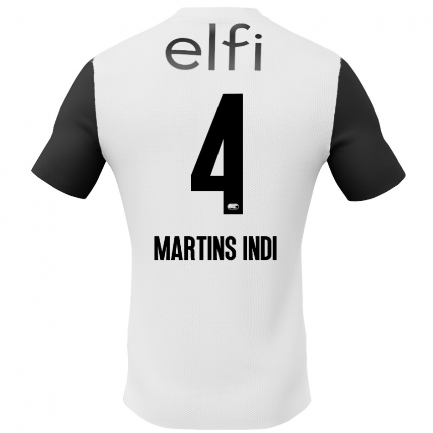 Férfi Labdarúgás Bruno Martins Indi #4 Fehér Fekete Idegenbeli Jersey 2024/25 Mez Póló Ing