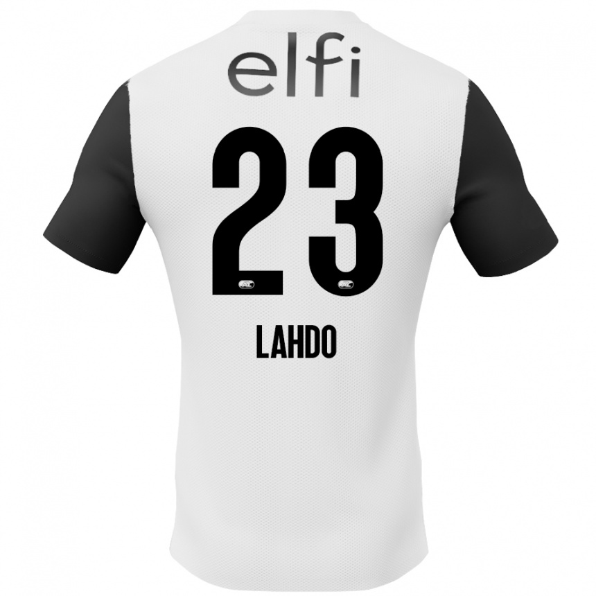 Férfi Labdarúgás Mayckel Lahdo #23 Fehér Fekete Idegenbeli Jersey 2024/25 Mez Póló Ing