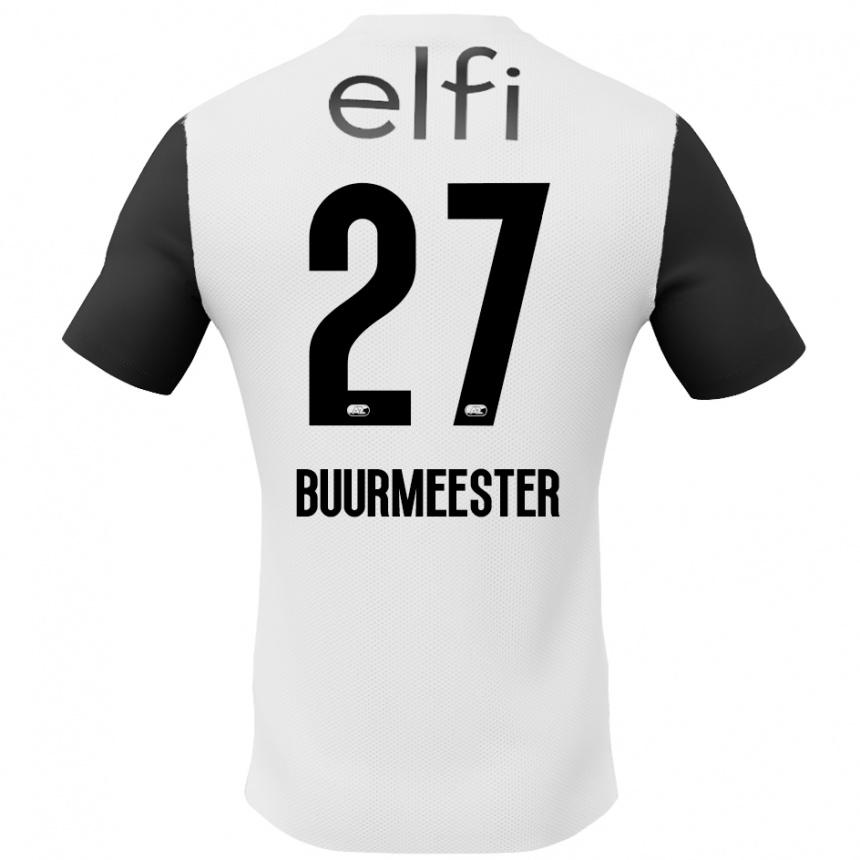 Férfi Labdarúgás Zico Buurmeester #27 Fehér Fekete Idegenbeli Jersey 2024/25 Mez Póló Ing