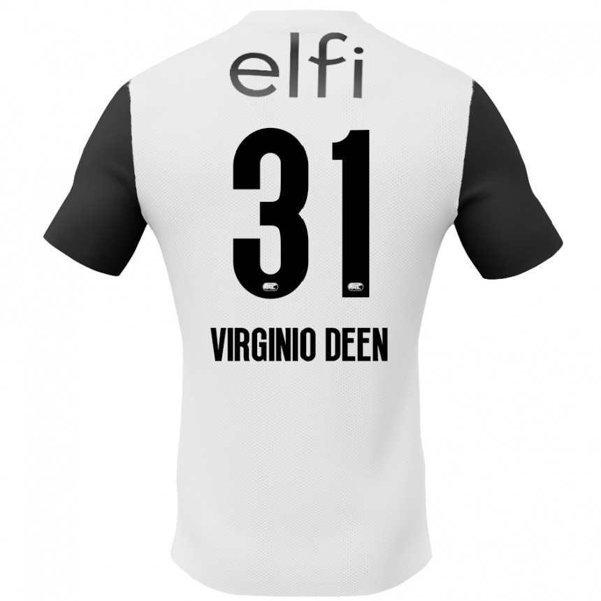 Férfi Labdarúgás Daniël Virginio Deen #31 Fehér Fekete Idegenbeli Jersey 2024/25 Mez Póló Ing