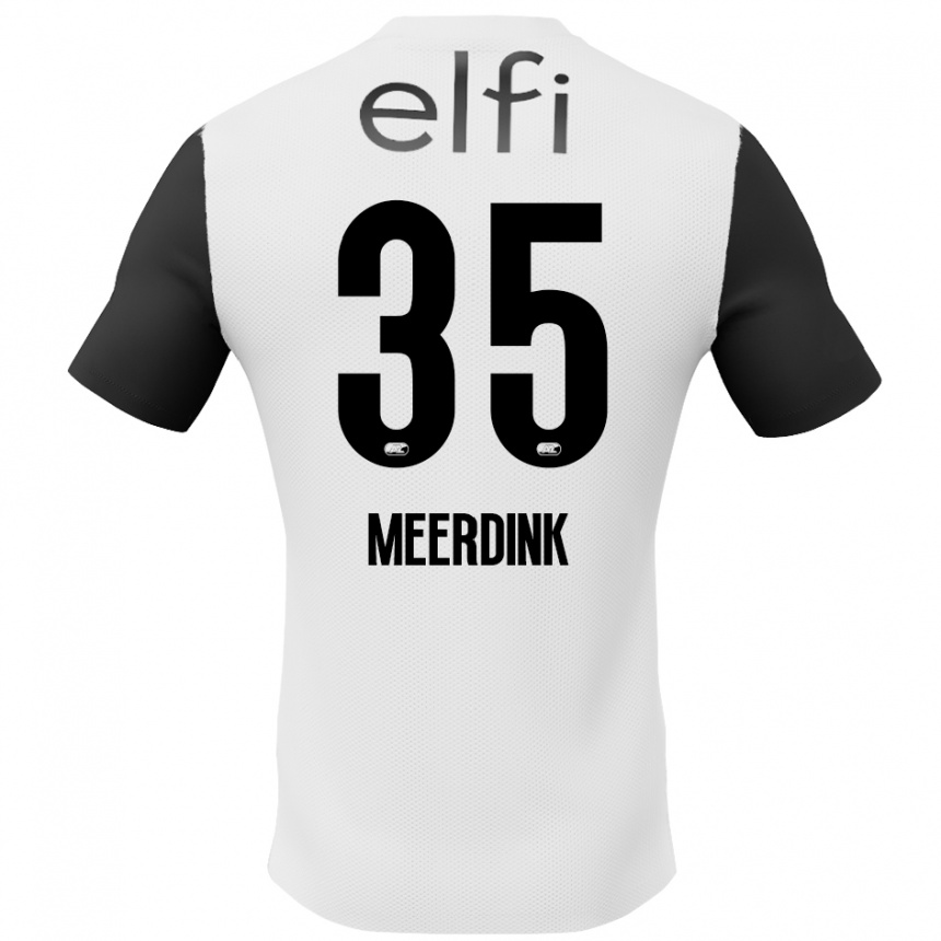 Férfi Labdarúgás Mexx Meerdink #35 Fehér Fekete Idegenbeli Jersey 2024/25 Mez Póló Ing