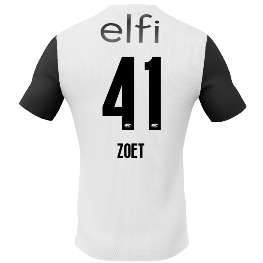 Férfi Labdarúgás Jeroen Zoet #41 Fehér Fekete Idegenbeli Jersey 2024/25 Mez Póló Ing