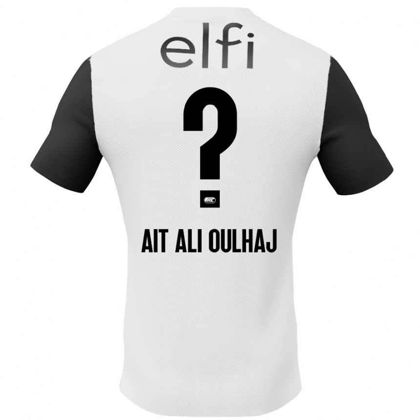 Férfi Labdarúgás Adam Ait Ali Oulhaj #0 Fehér Fekete Idegenbeli Jersey 2024/25 Mez Póló Ing