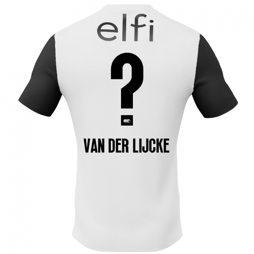 Férfi Labdarúgás Donny Van Der Lijcke #0 Fehér Fekete Idegenbeli Jersey 2024/25 Mez Póló Ing