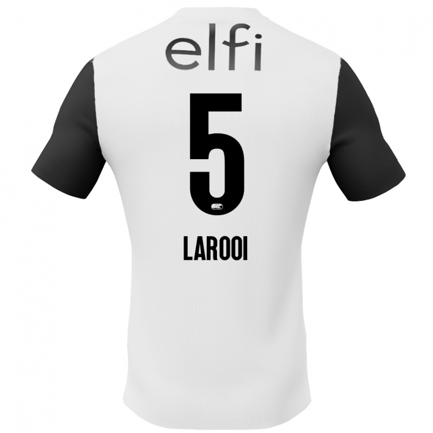 Férfi Labdarúgás Finn Larooi #5 Fehér Fekete Idegenbeli Jersey 2024/25 Mez Póló Ing