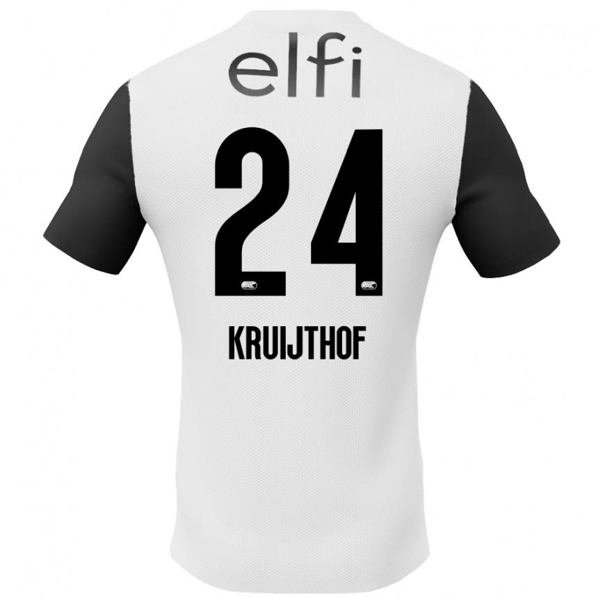 Férfi Labdarúgás Annemiek Kruijthof #24 Fehér Fekete Idegenbeli Jersey 2024/25 Mez Póló Ing