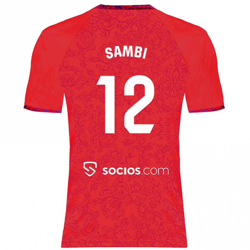 Férfi Labdarúgás Albert Sambi Lokonga #12 Piros Idegenbeli Jersey 2024/25 Mez Póló Ing