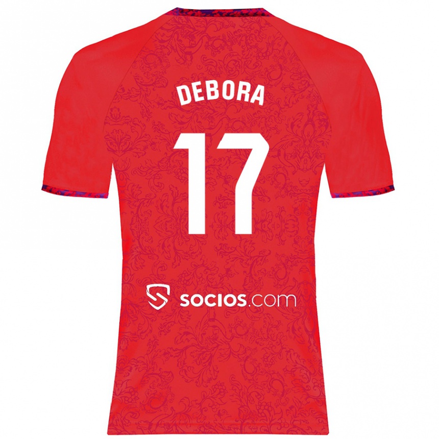 Férfi Labdarúgás Débora García Mateo #17 Piros Idegenbeli Jersey 2024/25 Mez Póló Ing