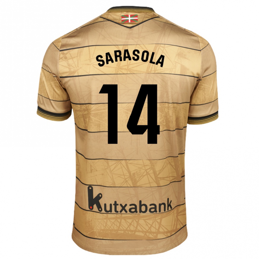 Férfi Labdarúgás Izarne Sarasola Beain #14 Barna Idegenbeli Jersey 2024/25 Mez Póló Ing