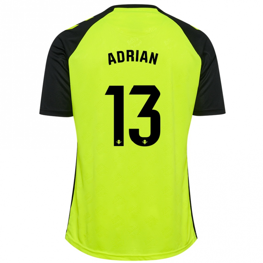 Férfi Labdarúgás Adrian #13 Fluoreszkáló Sárga Fekete Idegenbeli Jersey 2024/25 Mez Póló Ing