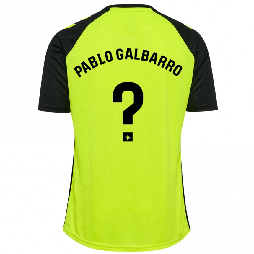 Férfi Labdarúgás Juan Pablo Galbarro #0 Fluoreszkáló Sárga Fekete Idegenbeli Jersey 2024/25 Mez Póló Ing