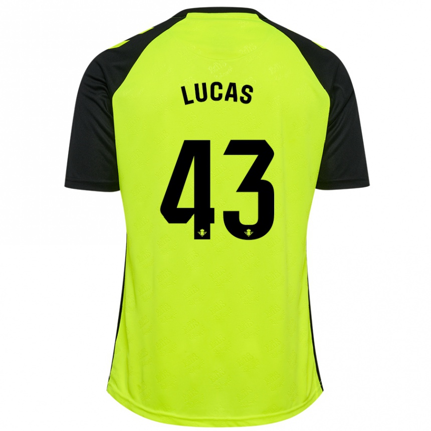 Férfi Labdarúgás Lucas Alcázar #43 Fluoreszkáló Sárga Fekete Idegenbeli Jersey 2024/25 Mez Póló Ing