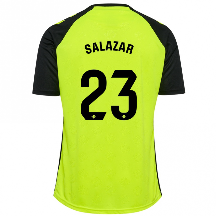 Férfi Labdarúgás Noelia Salazar #23 Fluoreszkáló Sárga Fekete Idegenbeli Jersey 2024/25 Mez Póló Ing