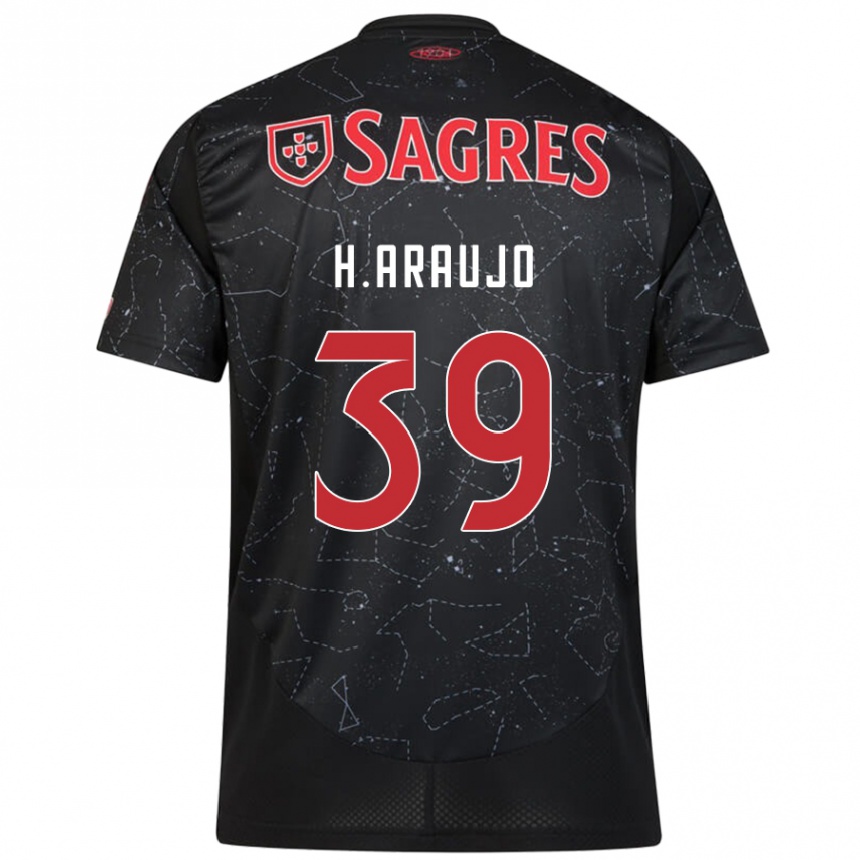 Férfi Labdarúgás Henrique Araujo #39 Fekete Piros Idegenbeli Jersey 2024/25 Mez Póló Ing